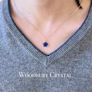 Lapis lazuli star Necklace|Dainty Lapis lazuli star necklace |Natural lapis lazuli |Solid Gold |Rose gold |Sterling Silver|Gold filled chain