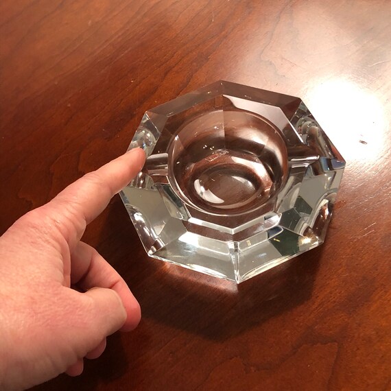 Vintage Crystal Ashtray Etsy