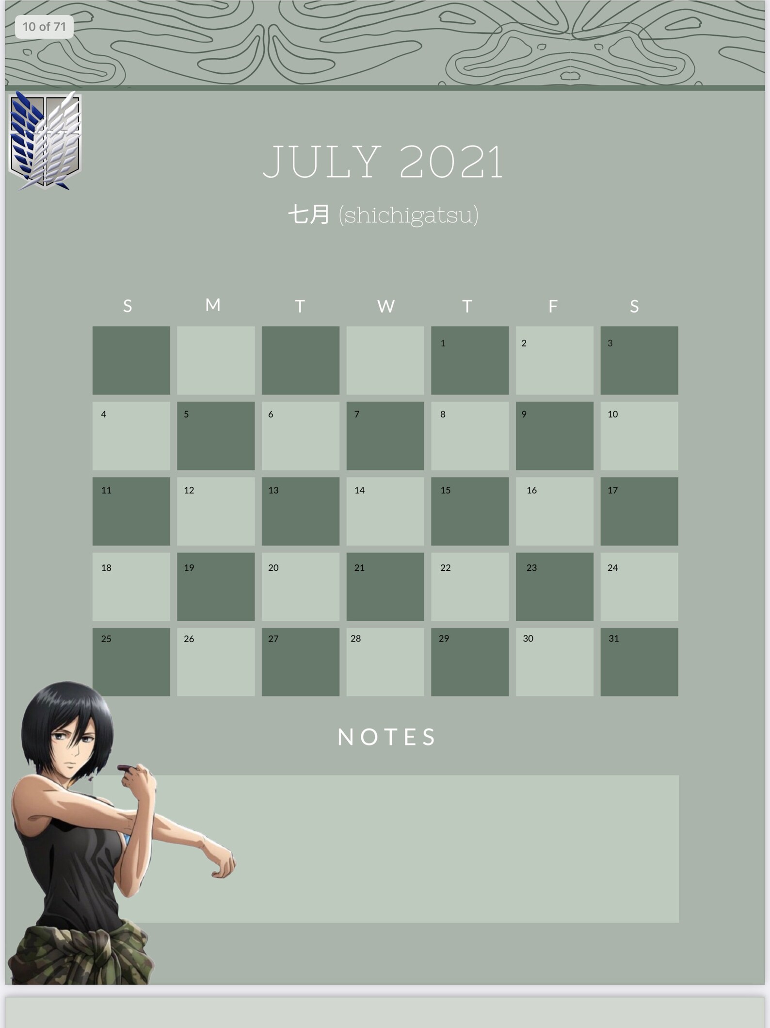 attack-on-titan-planner-calendar-etsy