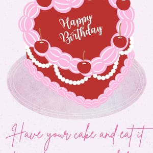 Cute coquette girly birthday card