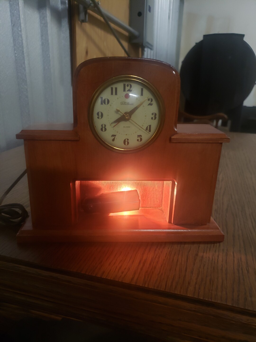 Antique Clock, Works and Lights Up Etsy
