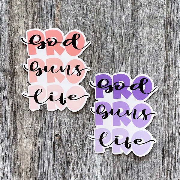 Pro God Pro Guns Pro Life Sticker / Decal / Conservative / Republican / Second Amendment / Religious / Freedom / Laptop / Vinyl Decals