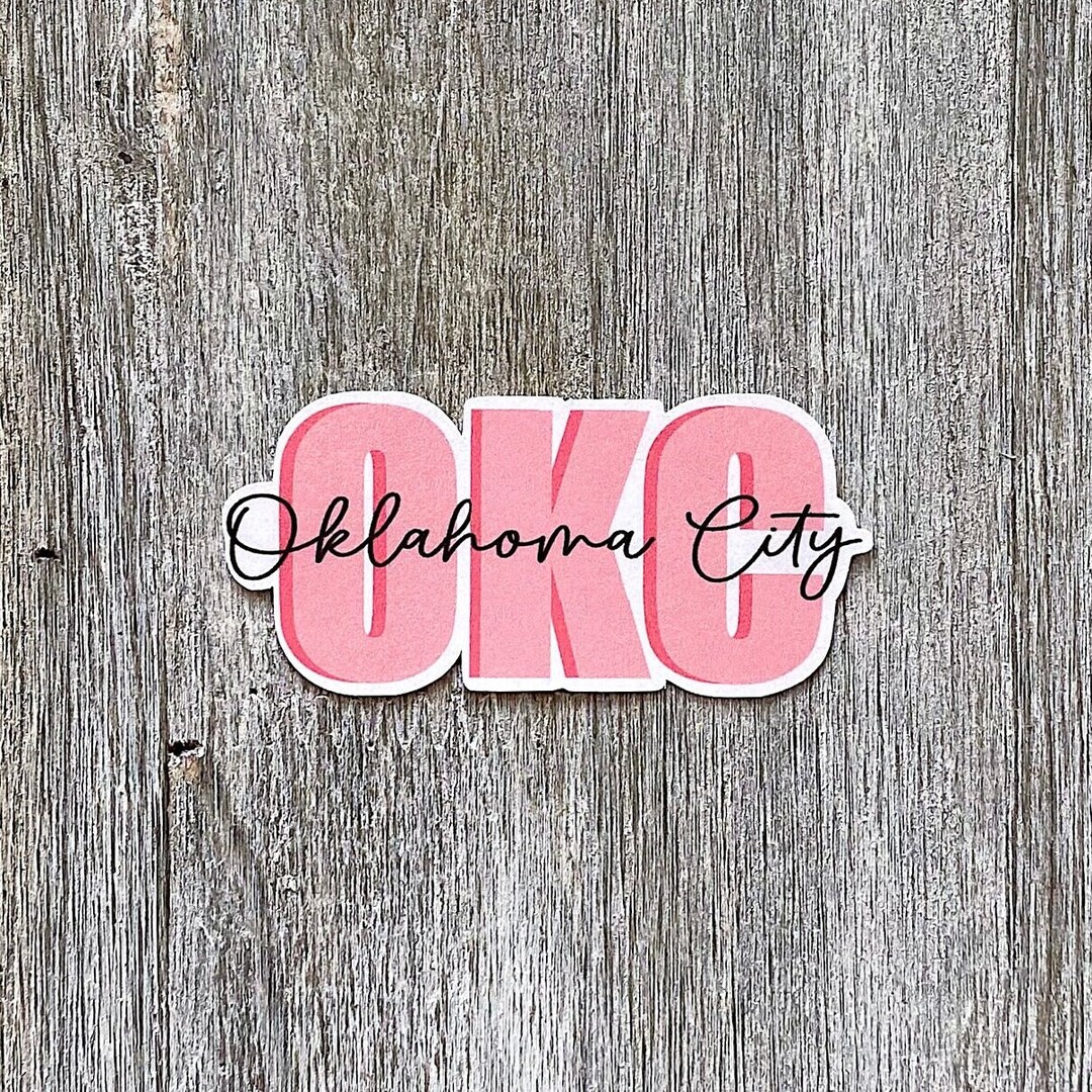 Oklahoma City Oklahoma Sticker / OKC / Decal / Laptop Stickers / Pink