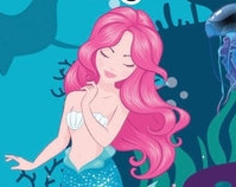 Mermaid Coloring Book/Illustrations/Digital Download