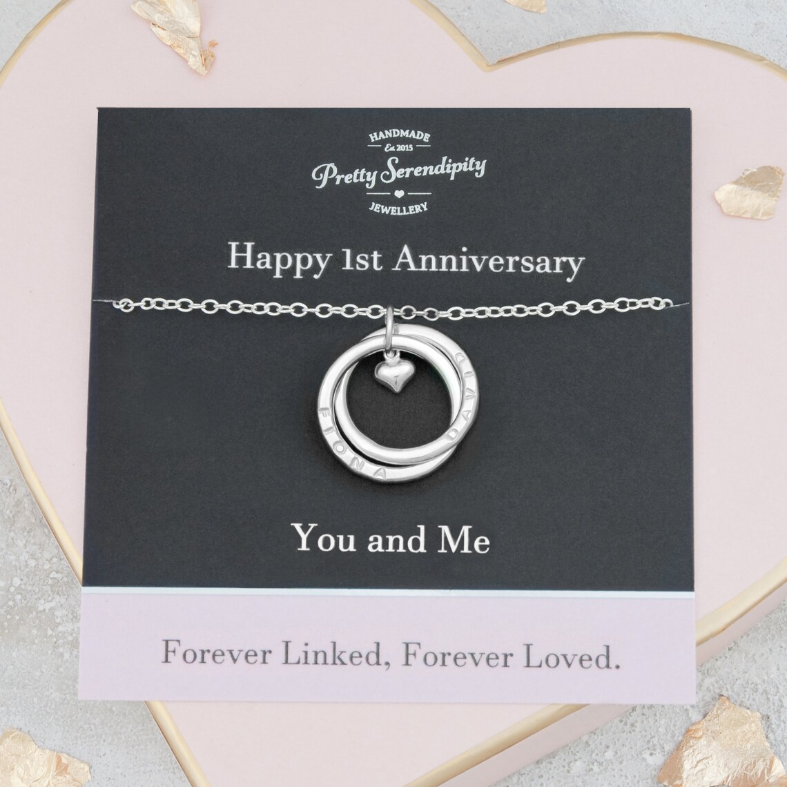 1st Anniversary Gift 1 Year Wedding Anniversary Necklace Etsy