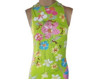 D&G deadstock 70s style floral dress/ hippie inspired designer mini dress/ DOLCE AND GABBANA