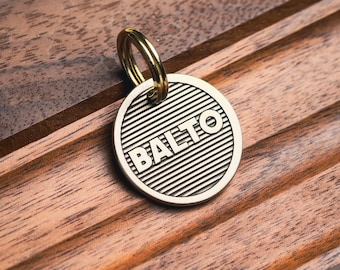 Personalized Brass Pet ID Tag, Engraved Dog Cat Tag, 25mm Dog Name Tag, Custom Dog Tag for Collar, Pet Gifts, Dog ID Tag with Phone Number