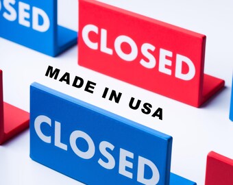Custom Closed Sign for Business: USA-Made register counter supermarket Sign (6.6x3.4 Inches)