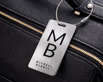 Personalized Stainless Steel Luggage Tag – Custom Engraved Travel ID