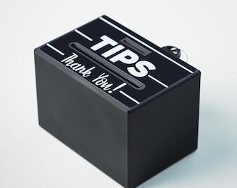 Customizable Plastic Tip Box – Modern Donation Coin Bank for Business