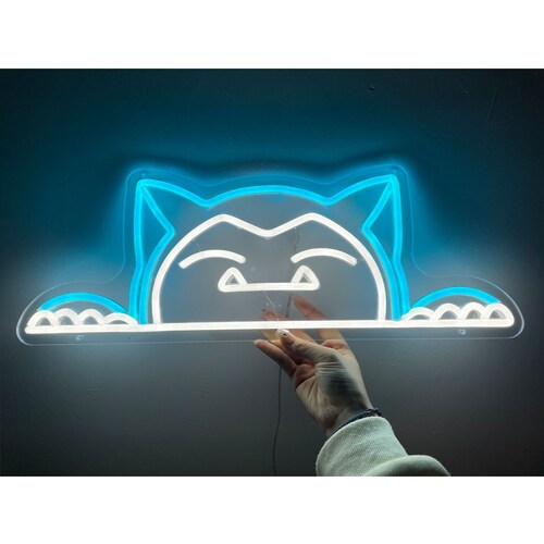 Custom Led Neon Light Snorlax Svg Anime Cute Gift Neon Sign - Etsy