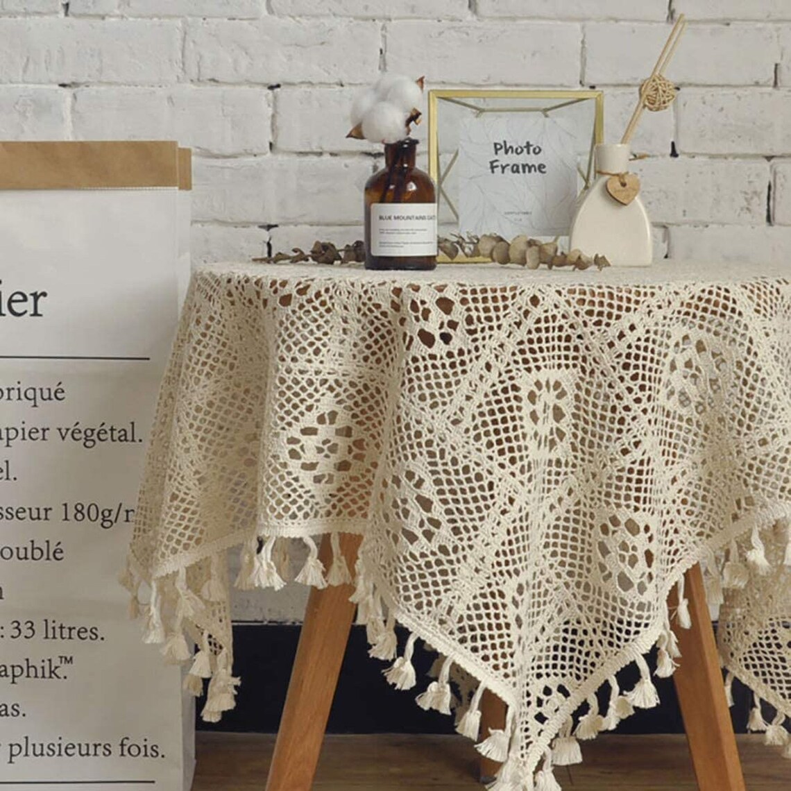 Lace Table CoverKnitted Hollow Tassel Retro Handmade Rural Etsy
