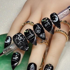 Ouija Board Goth Spooky Press On Nails | Glue on nails | False Nails