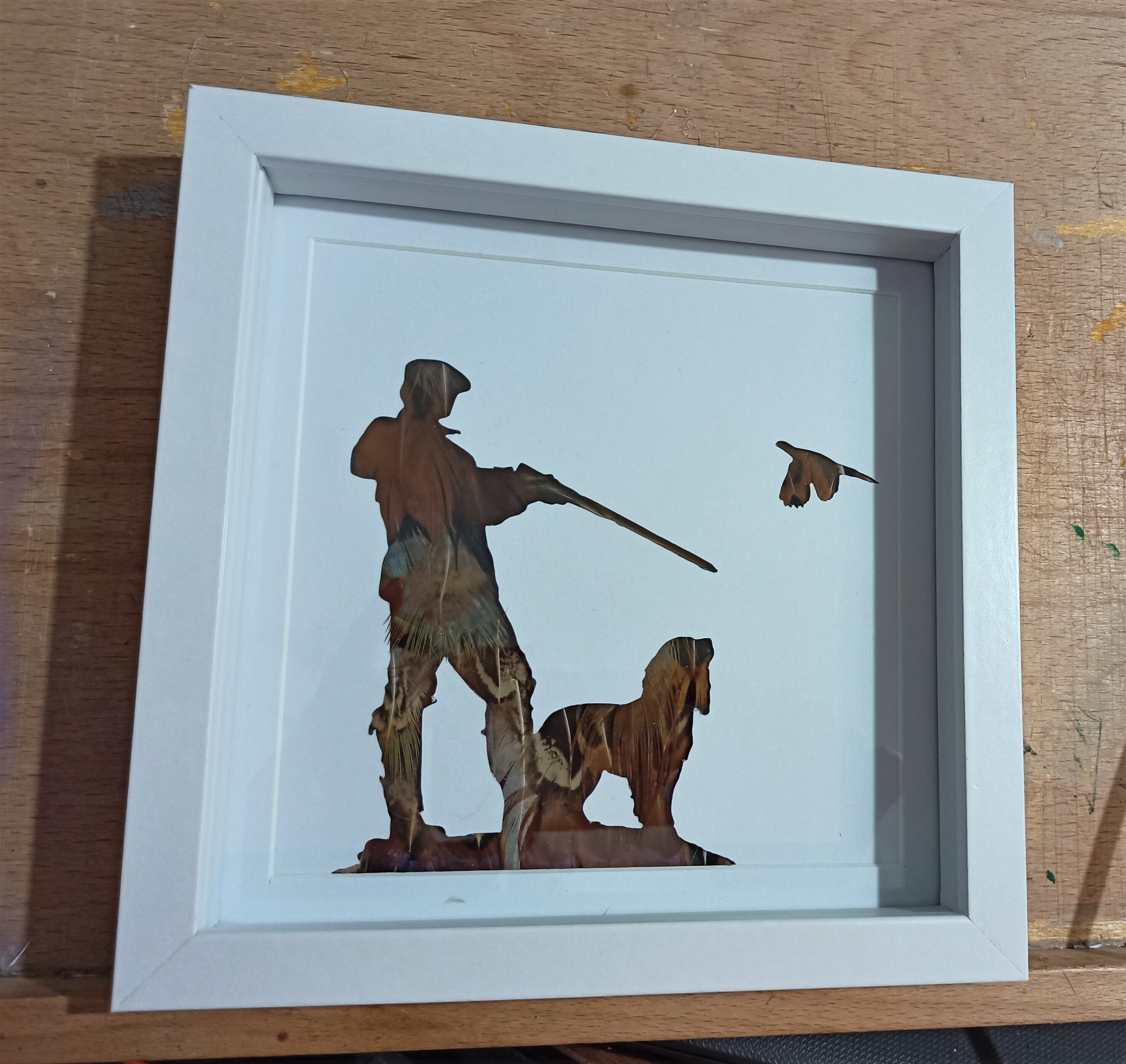 Pheasant Feather Freestanding Wallhanging Picture Frame Gundog Pheasant