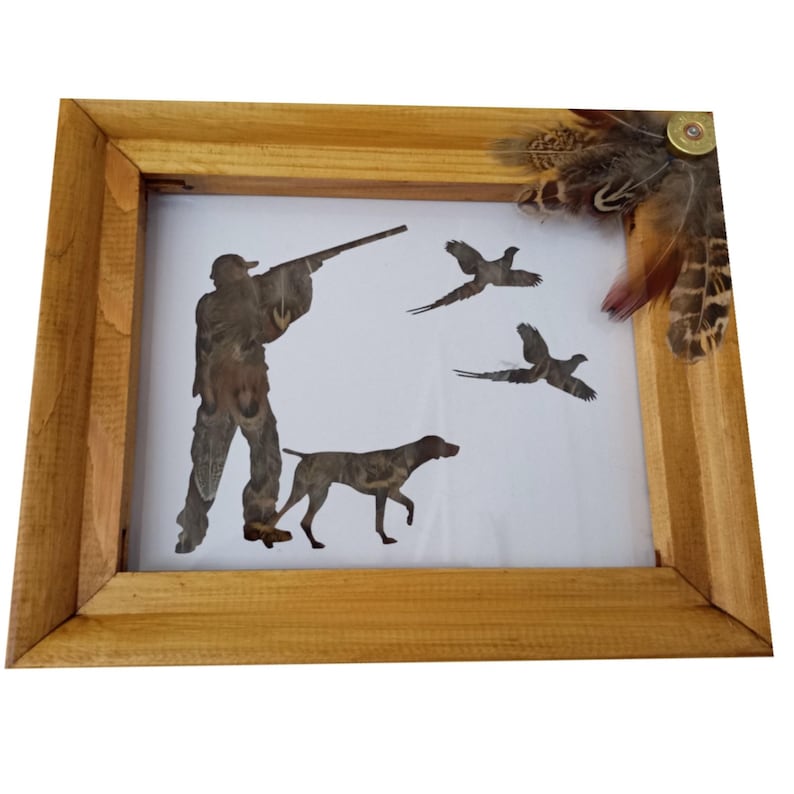 Pheasant Feather Freestanding Picture Frame Hunting Theme Etsy