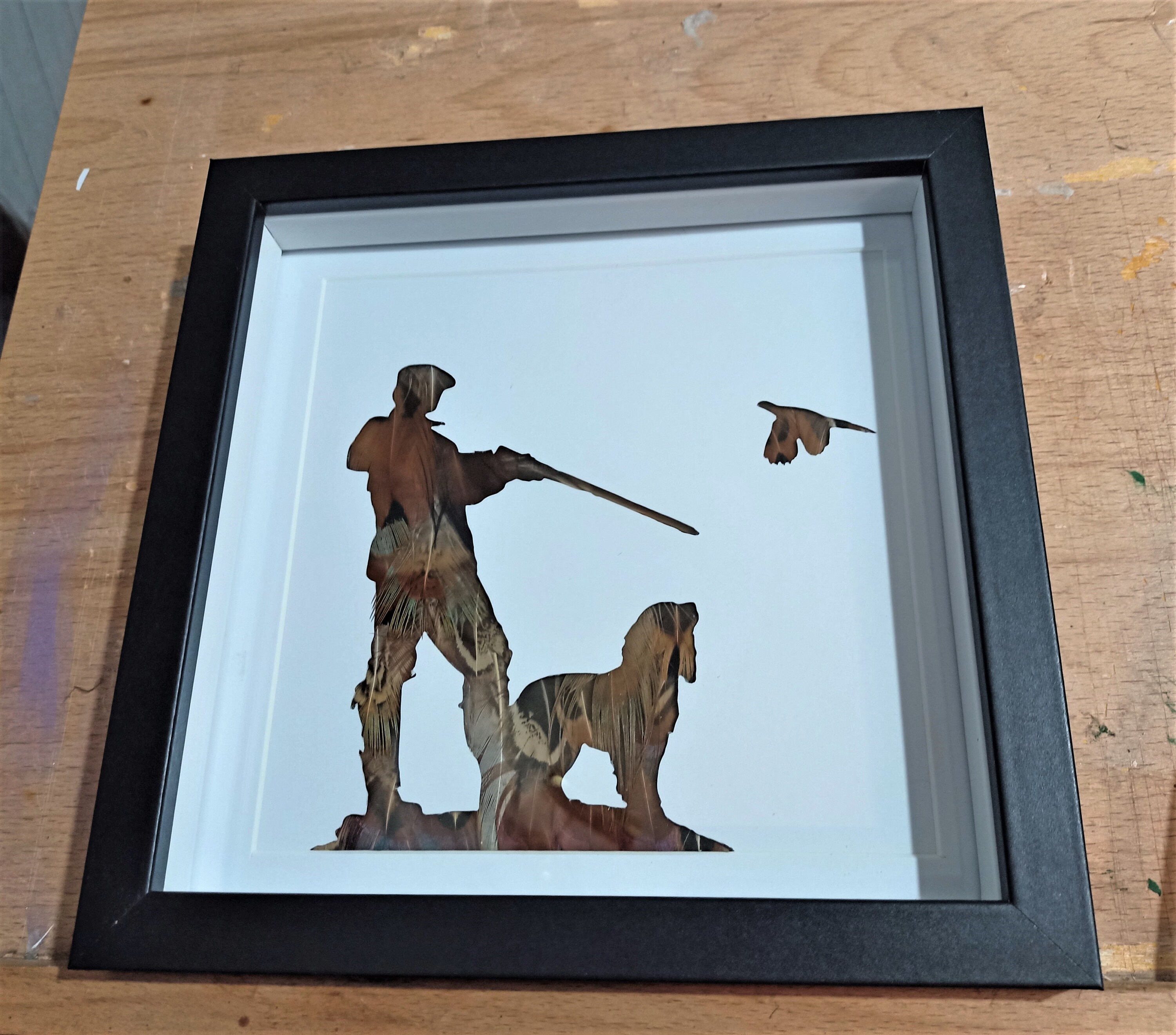 Pheasant Feather Freestanding Wallhanging Picture Frame Gundog Pheasant