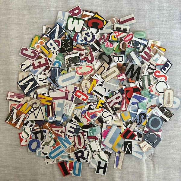 Recycled Hand-Cut Letters- Scrapbooking/Craft Letters- Magazine Scraps- Pack of 100 (Scrabble Distribution)