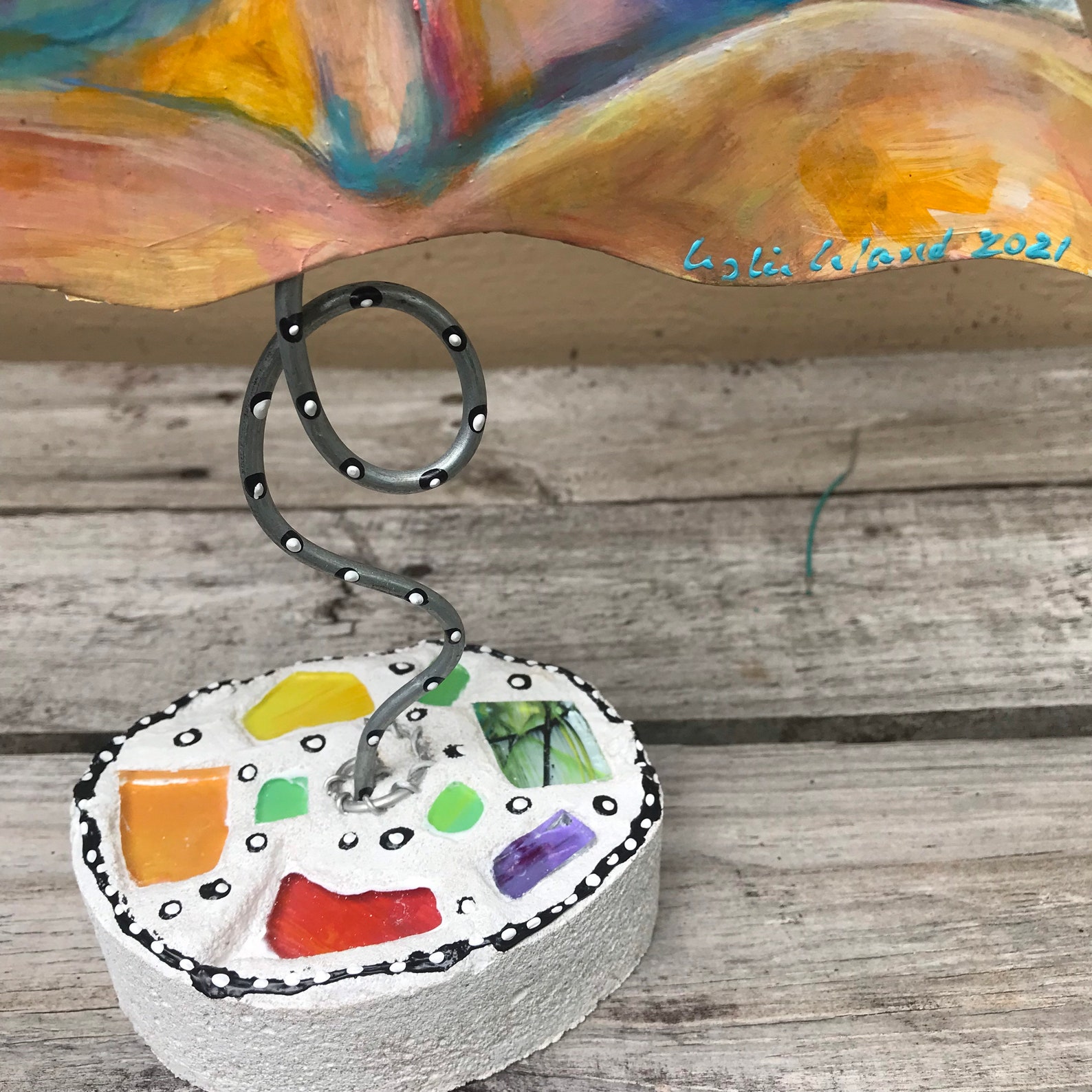 Painted Metal Face Sculpture Metal Sculpture / handpainted Etsy