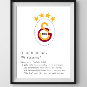 Póster de fútbol Galatasaray Mural Idea de regalo para papá novio