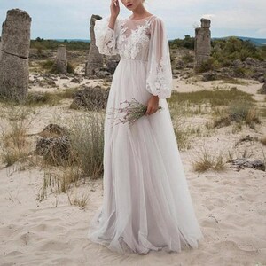 Long Sleeve Wedding Dress - Etsy