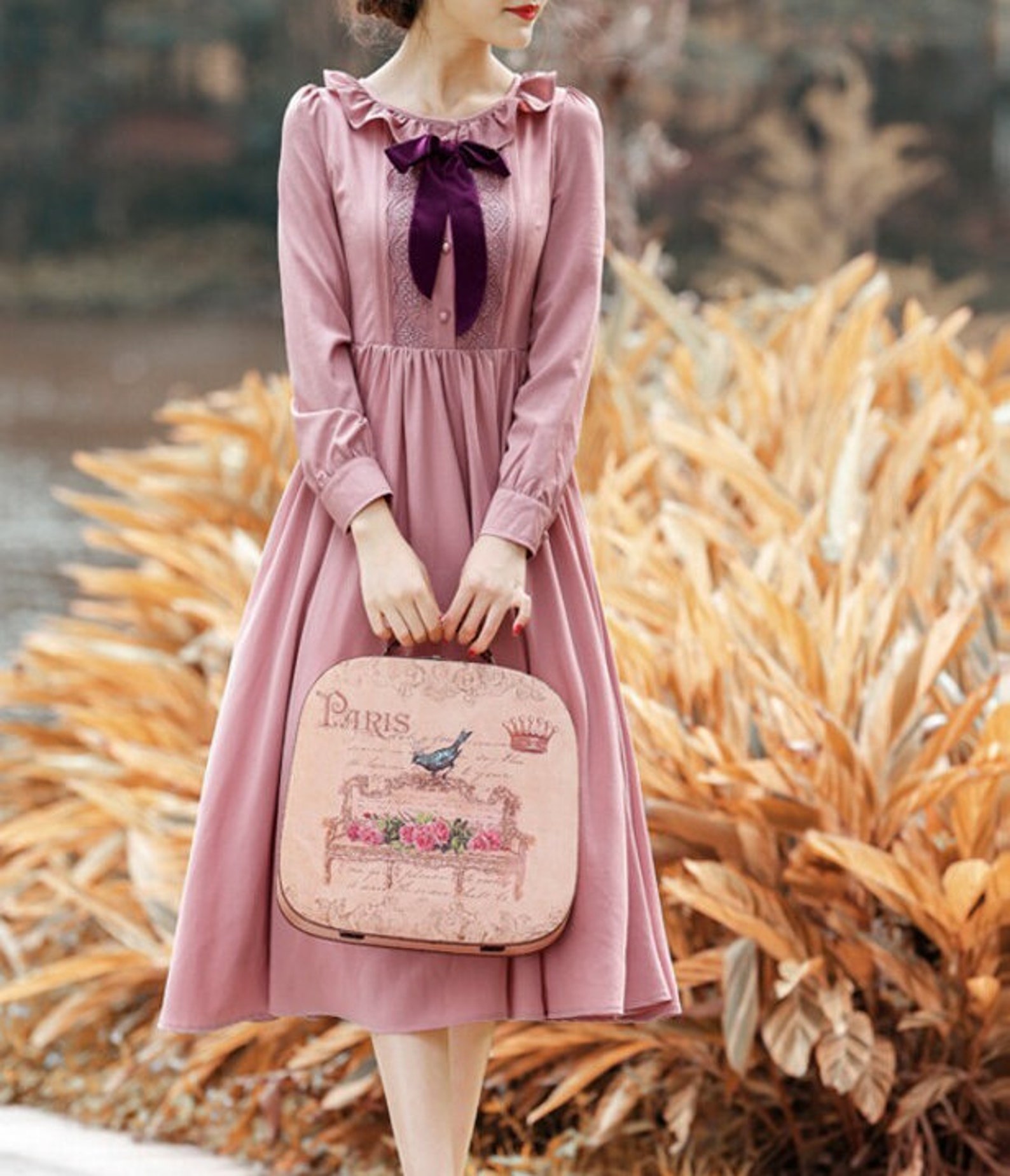 DRESS MARJORIE Victorian French Cottagecore Retro Romantic Etsy