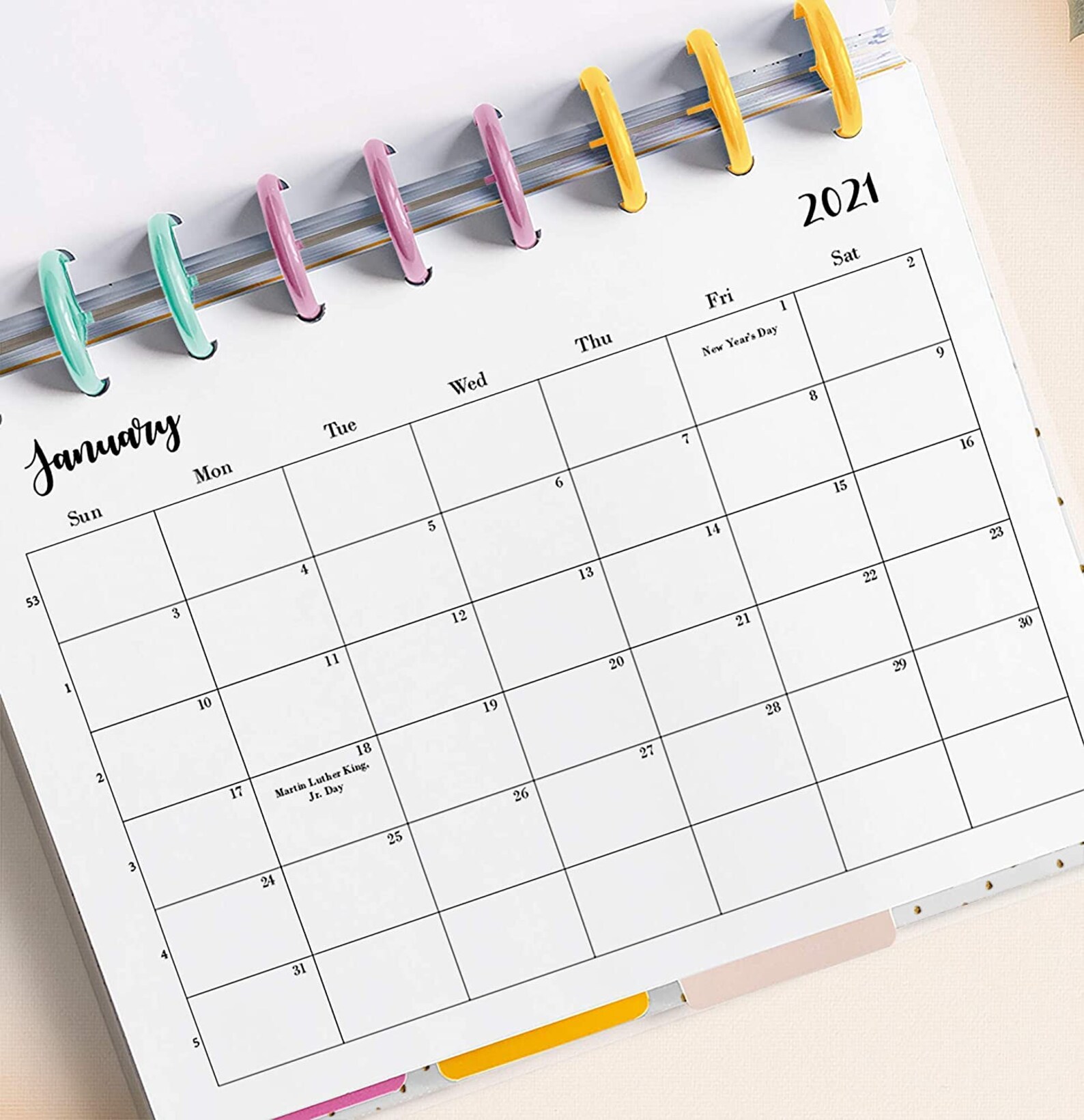 2021 Monthly Refills for 9 Disc Planners 7 x 9.25 inches Etsy