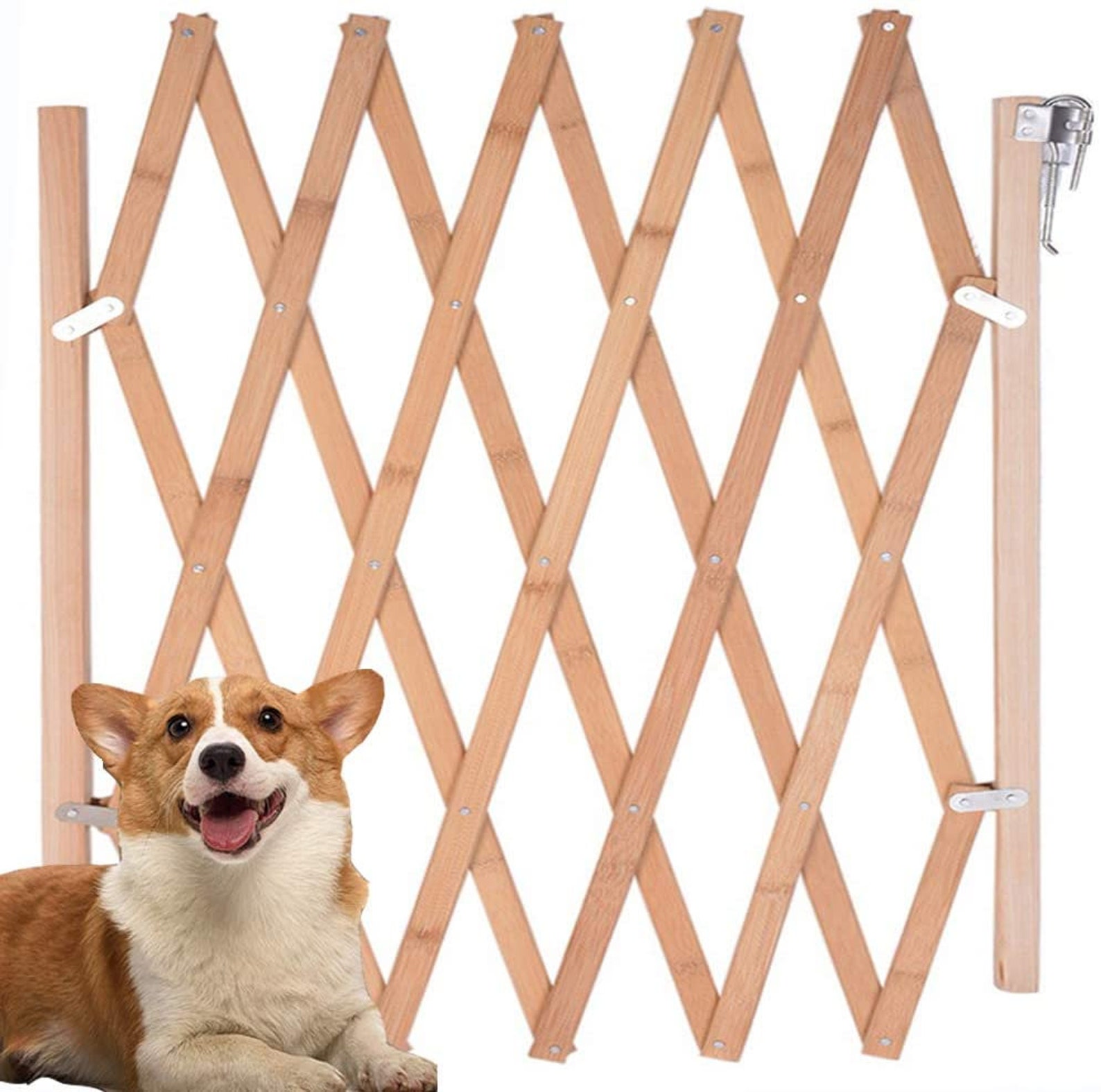 Expandable Accordion Dog Gate Wooden Accordian Expansion Dog Etsy