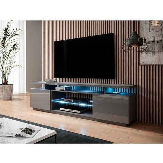 Gray Imkamp Tv Stand for Tvs up to 78 High Gloss Fronts Etsy
