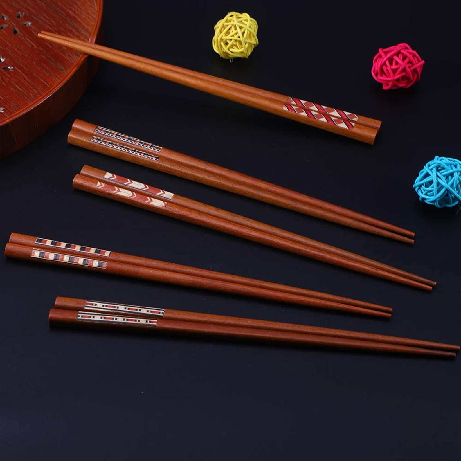 Chopsticks Reusable Natural Wooden Chopstick with Box 5 Pairs Etsy