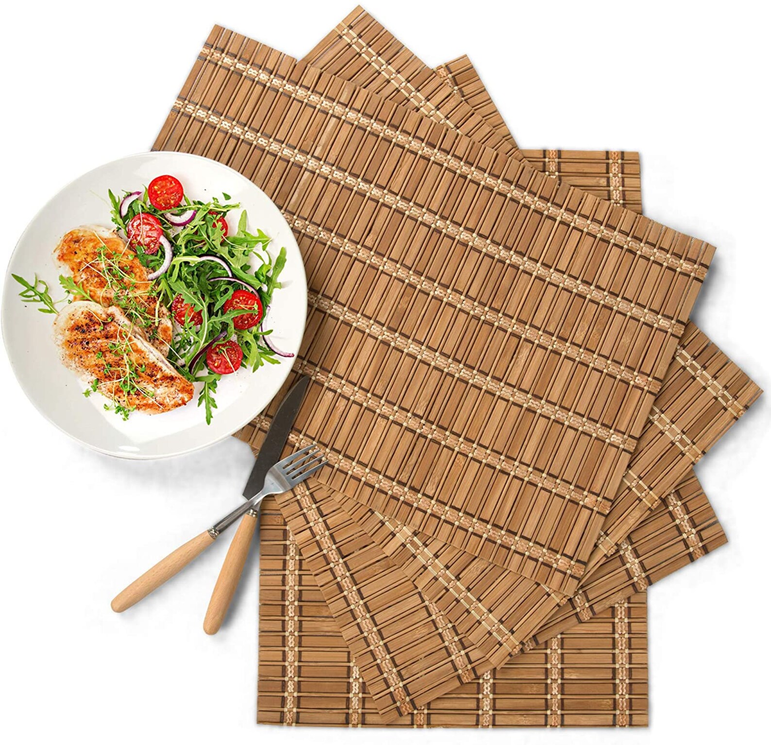 Bamboo Placemats 4 pcs Wooden Placemat Set for Dining Room Etsy
