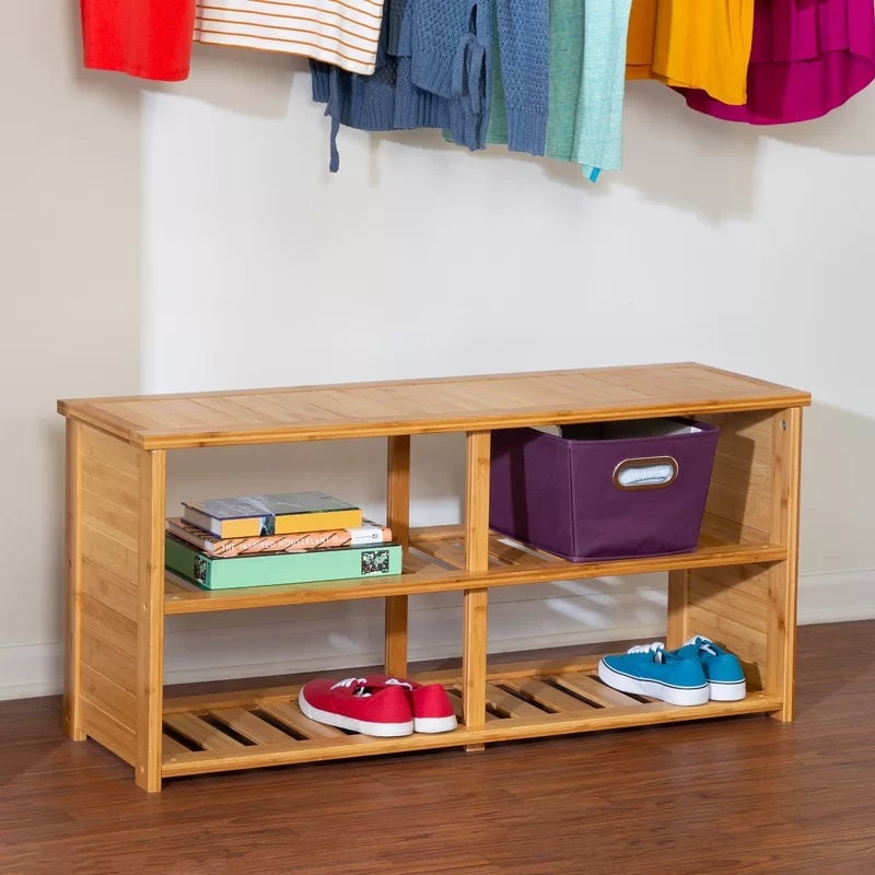 10 Pair Bamboo Shoe Storage Bench 10 Pair Bamboo Shoe Storage Bench, Manzanola Shoe Storage Bench Cubby