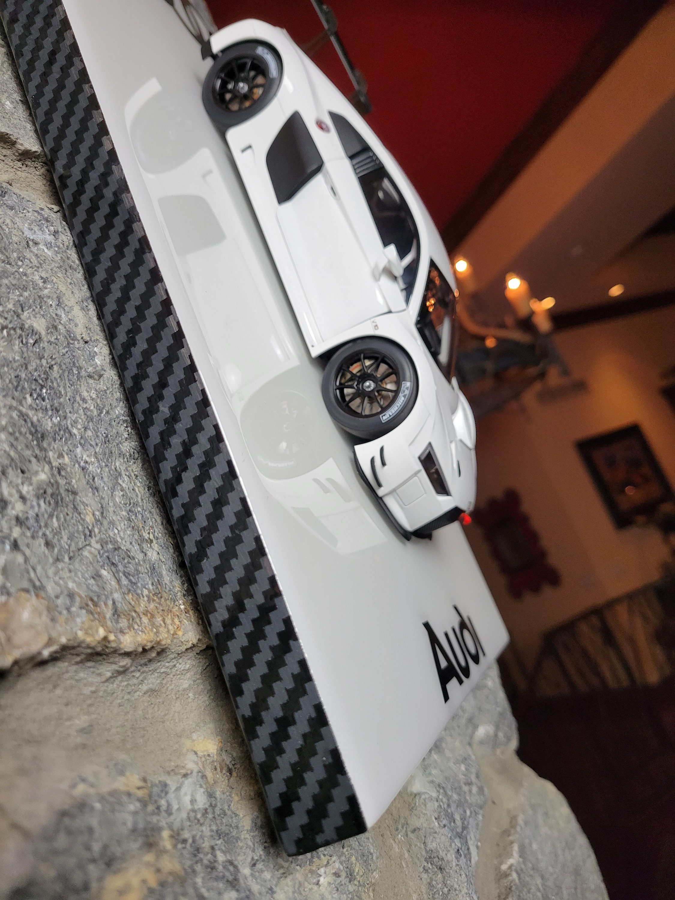 1/18 Audi R8 FIA GT GT3 in White Autoart Diecast on A Handmade Custom ...