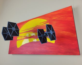 Star Wars TIE Fighter Hot Wheels Diecast Model Display Suporte para modelo de suspensão na parede