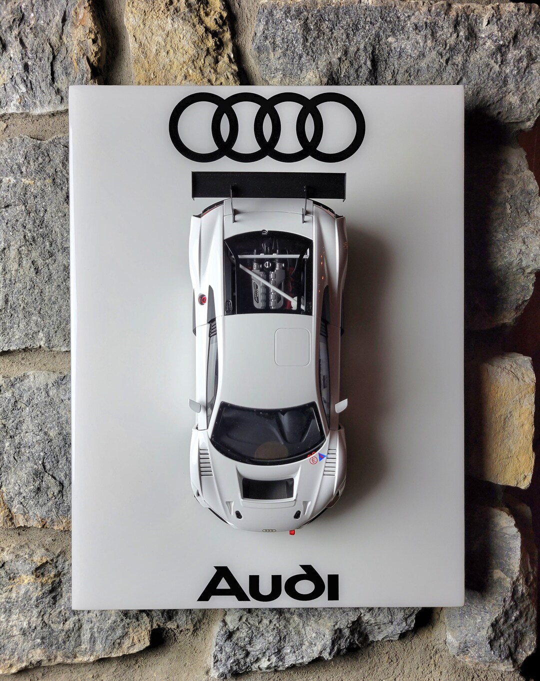 1/18 Audi R8 FIA GT GT3 in White Autoart Diecast on A Handmade Custom ...