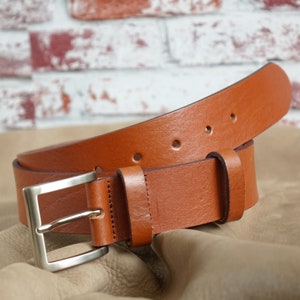 Cognac 100% Leather Belt, Premium Leather Trouser Belt, 40mm, Jeans Men Belt, Women Belt, classic belt, formal belt