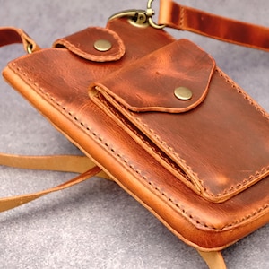 Handmade Leather Small Cross Body Bag Adjustable Strap, Messenger Bag, Leather Festival Bag, Leather Summer Bag, Smartphone Bag, Travel bag