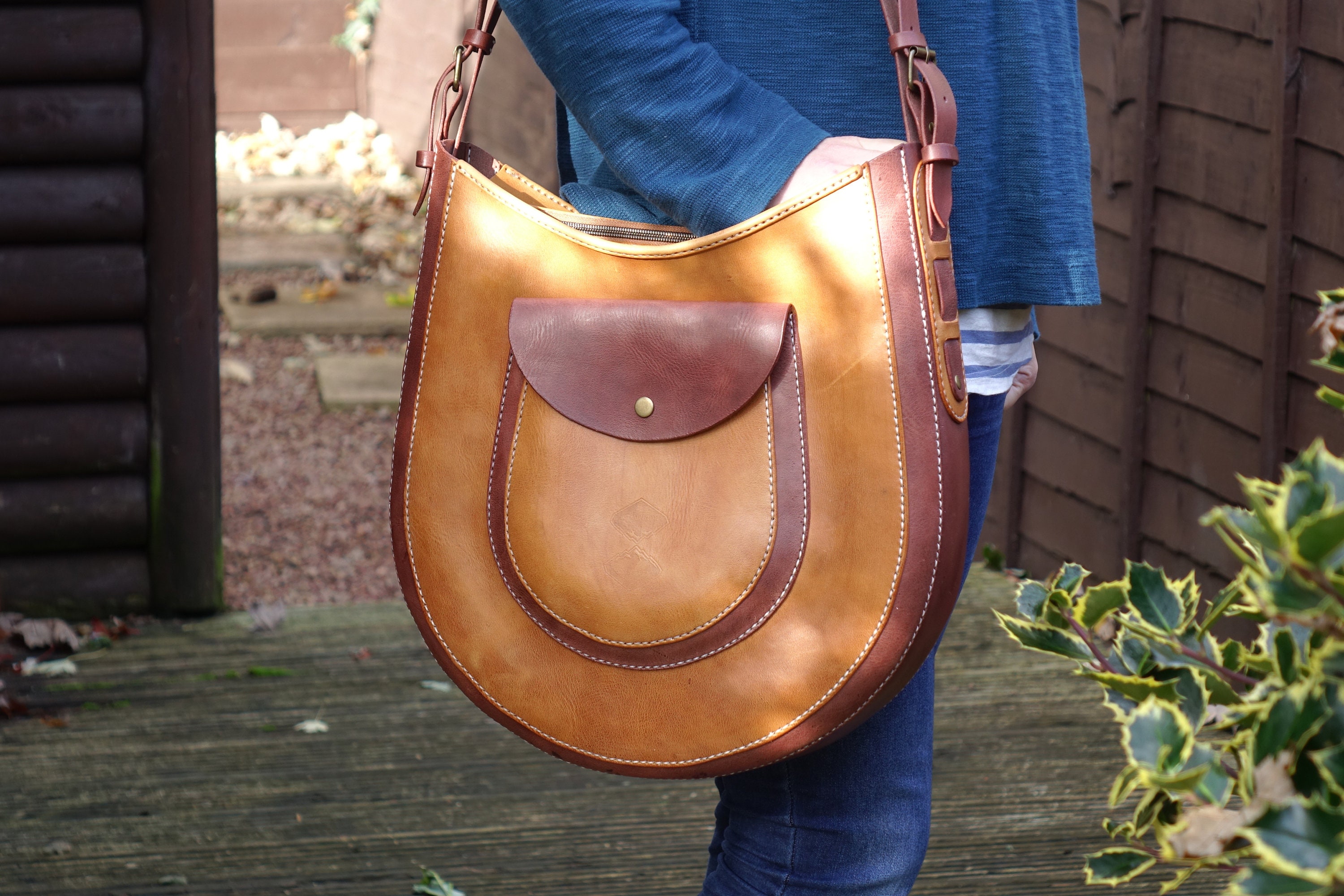 Handmade Leather Hobo Bag Minimalist Leather Tote Bag Casual Etsy