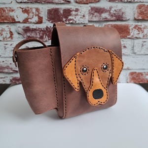 Sac de friandises en cuir fait à la main, sac de friandises pour chiens avec ceinture en cuir, sac de taille en cuir, sac de ceinture de voyage, sac de friandises pour chiens en cuir, pochette de ceinture