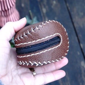 Monedero de béisbol de cuero hecho a mano, Monedero minimalista, Monedero, Monedero, Monedero, Monedero de cuero