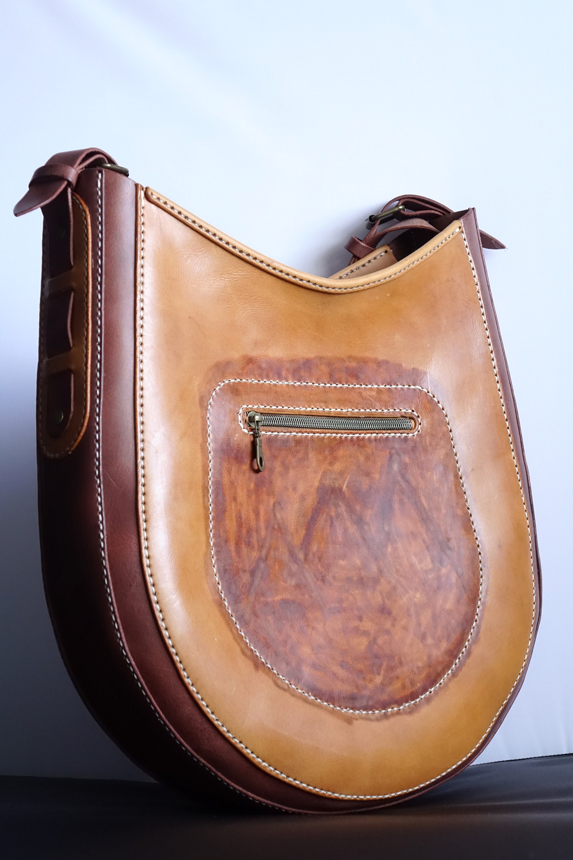 Handmade Leather Hobo Bag Minimalist Leather Tote Bag Casual Etsy