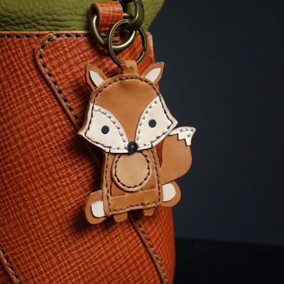 PU Leather Rhinestone Keychain Set - Cat Animal Charms With Detachable Bag Accessories