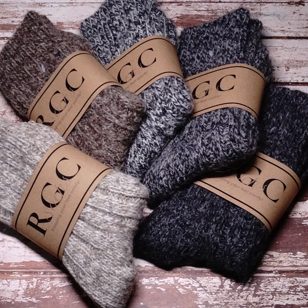 Alpacawollen sokken - Extra dikke winterwarme en comfortabele sokken - 100% natuur met alpacawol - heren/dames, wollen sokken voor binnen/buiten