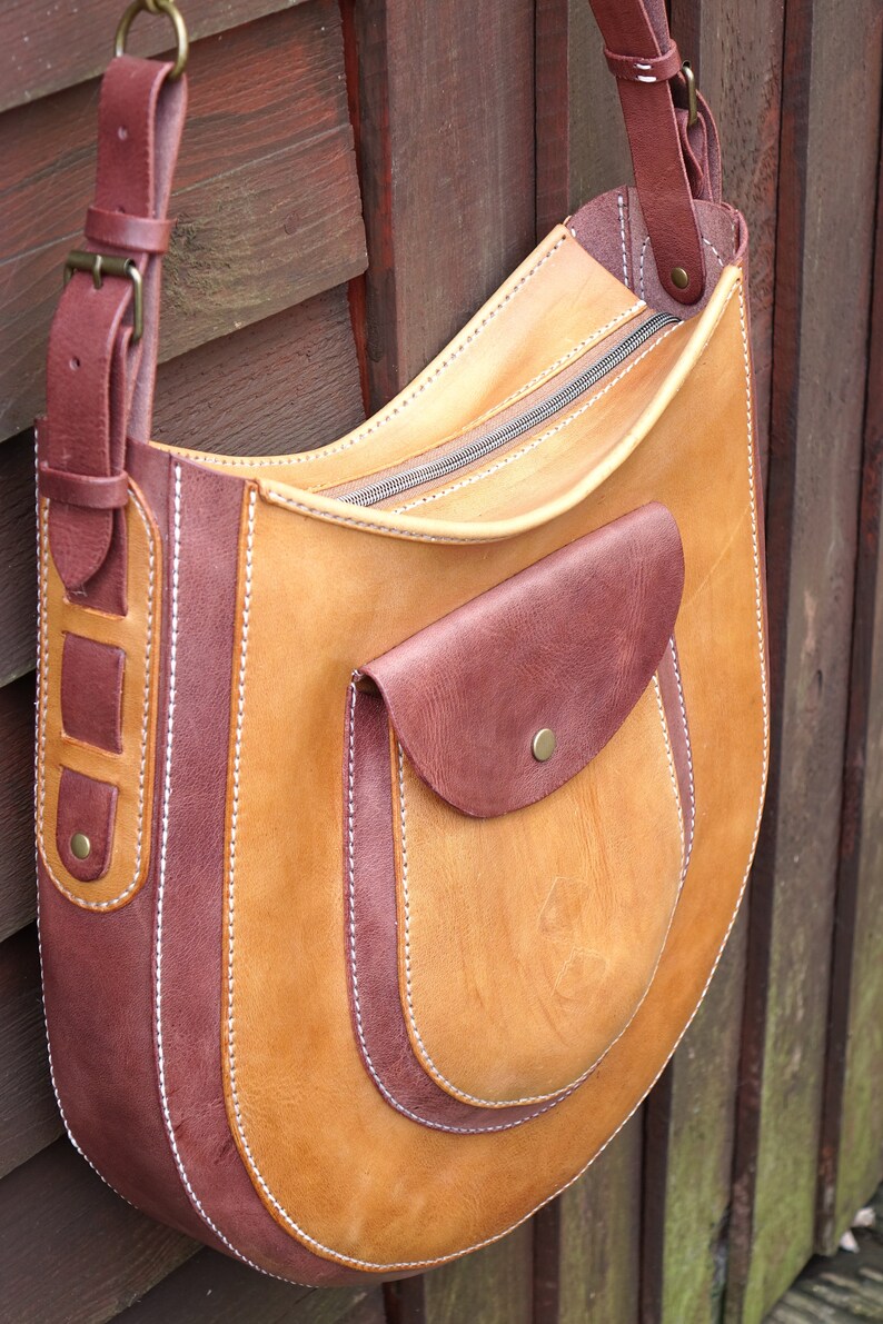 Handmade Leather Hobo Bag Minimalist Leather Tote Bag Casual Etsy