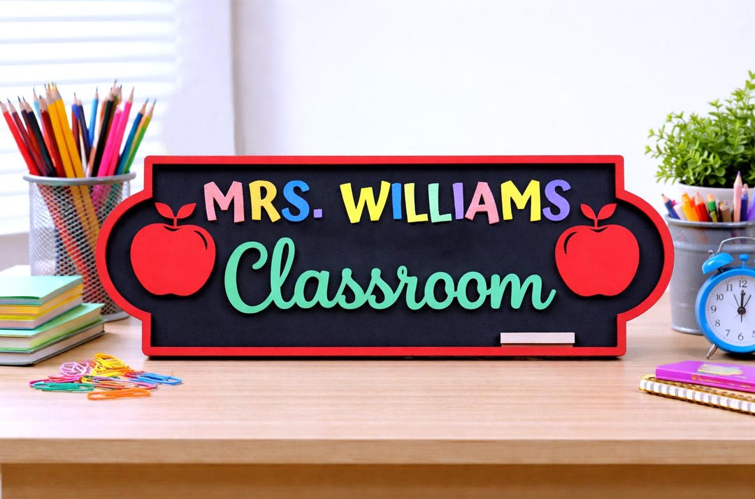 Personalized Teacher Classroom Name Sign - Etsy