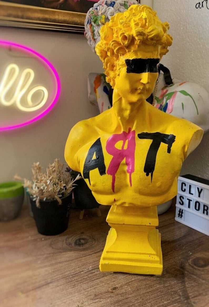Pop Art David SculptureDavid Bust Roman Sculpture Greek Etsy