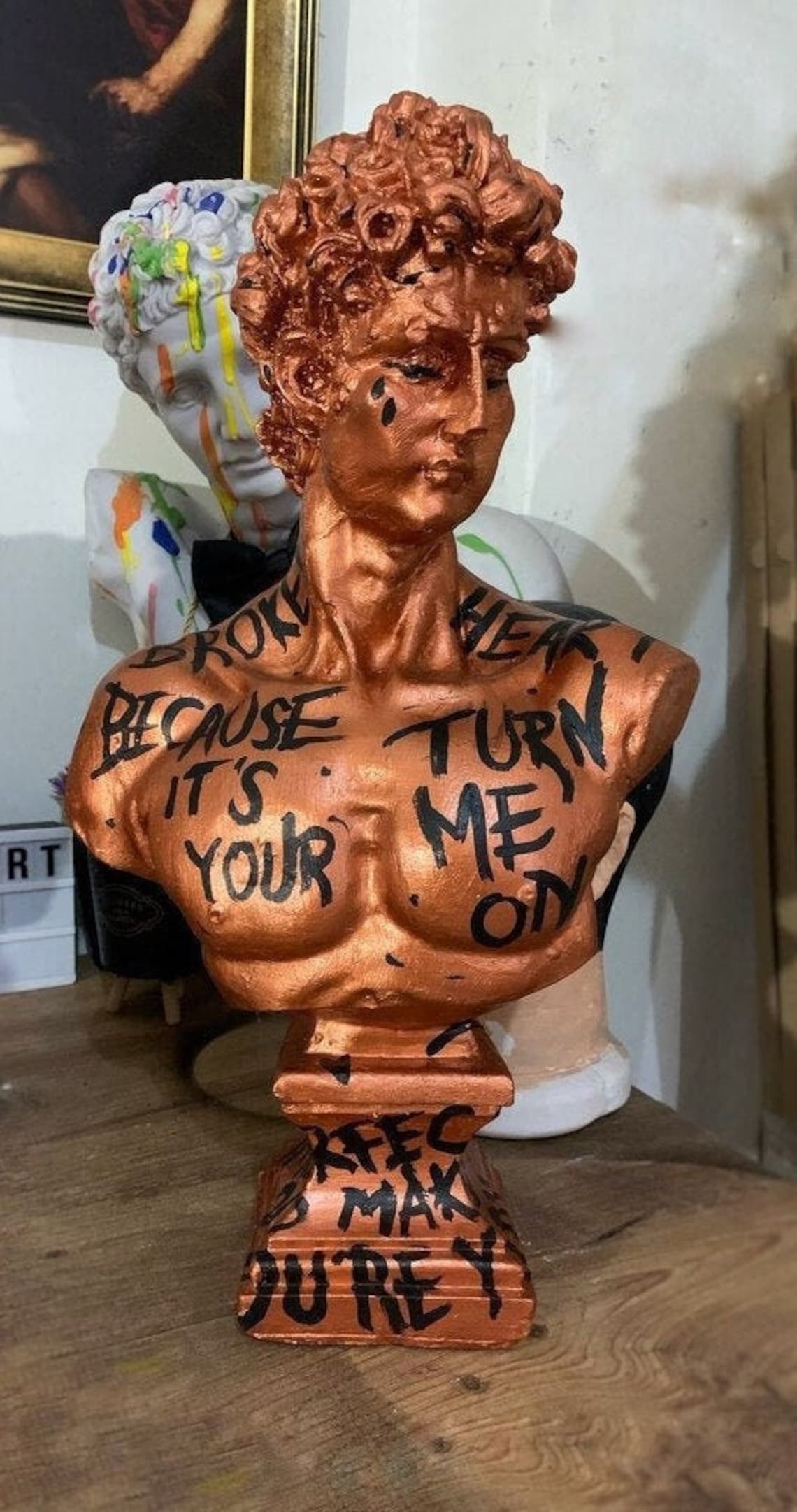 Pop Art David Sculpture David Bust Roman Sculpture Greek Etsy