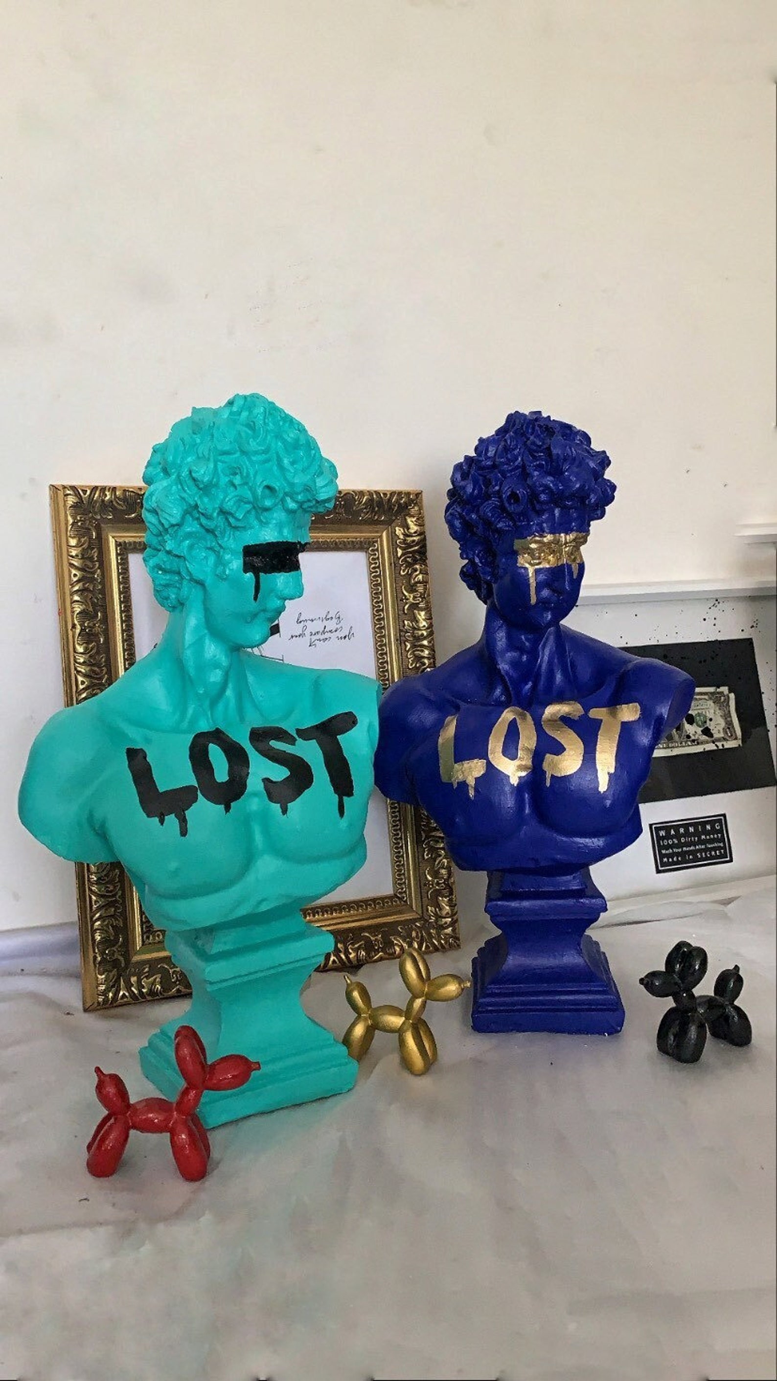 Large David Sculpture Statue David Bust Statue Pop Art Etsy