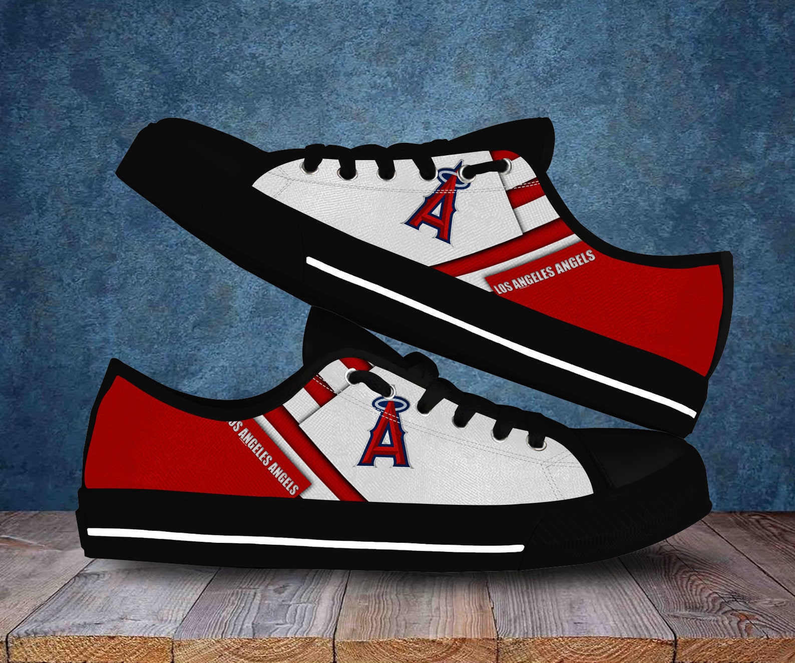 Los Angeles Angels Low Tops Baseball Team Fashion Low Tops