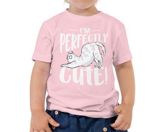 Jag är helt söt småbarns-T-shirt – Rolig småbarnströja – Mjuk kortärmad tröja – Söt barntröja med grafisk design – Förskolepresent för pojkar eller flickor