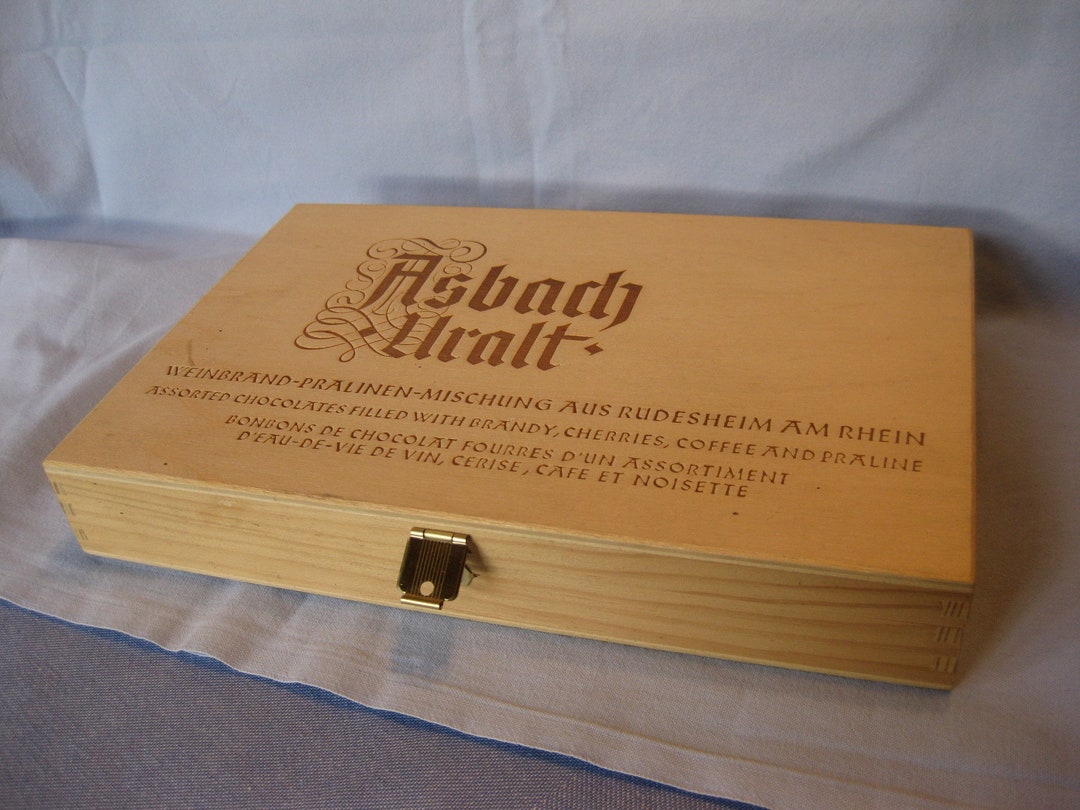Asbachuralt Praline Box Chocolate Box Wooden Box Vintage Etsy